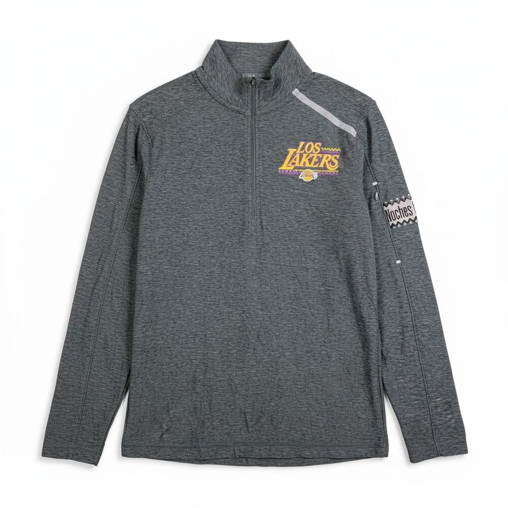 Los Lakers Noches Ene Be A NBA Gray Quarter Zip Men's Small Spanish Fanatics